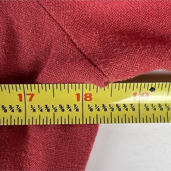 Hillard & Hanson Sz 10 Linen Blend Blazer Long-Sleeve Button-Up Pastel Red - Picture 7 of 10